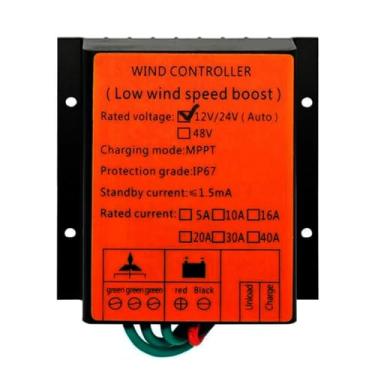 Imagem de 220v,HYZHANHONG Controlador de carga de turbina eólica de 3000 W, controlador de turbina eólica MPPT, turbina eólica à prova d'água IP67 10A-40A para turbina eólica