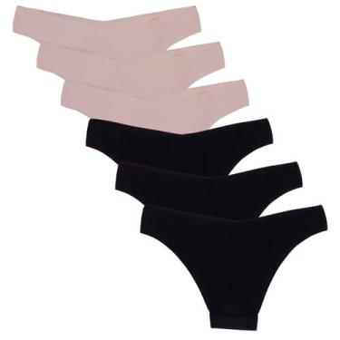 Imagem de  Kit 6 Calcinhas Fio Dental Sem Costura Poliamida Huxter Colors, M