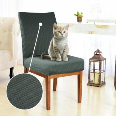 Imagem de Kit 2 Capa de Cadeira Sala Jantar Anti Gato Matelada Verde - Charme do