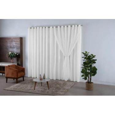 Imagem de Cortina Voil Com Forro De Microfibra Luxo Sala Quarto 5,00m X 2,80 - G