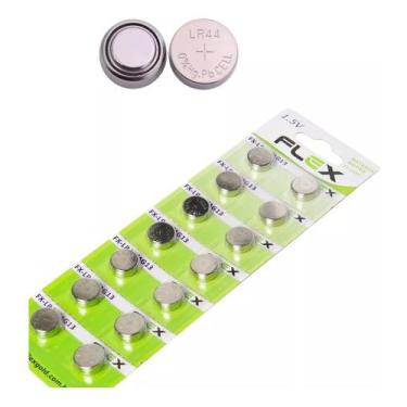 Imagem de Bateria Lr44 Ag13 Botão Moeda Flex 1 Cartela Com 14 Unidades Controle 