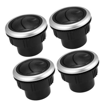 Imagem de REPAIROCK 4 peças de saída do defletor de ar condicionado do painel 48 mm ABS saída de ventilação de ar redonda para teto lateral preto para carro, ônibus, trailer, quadriciclo, peças de reposição
