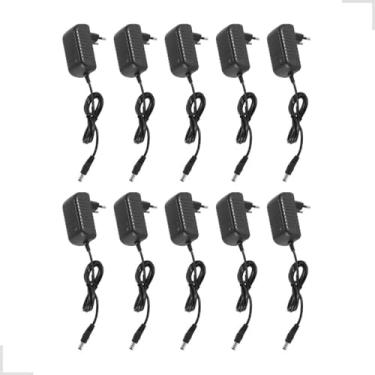 Imagem de Kit 10 Fontes de Alimentação, 12V 2A Bivolt, para Câmeras e Fitas LED, Preto