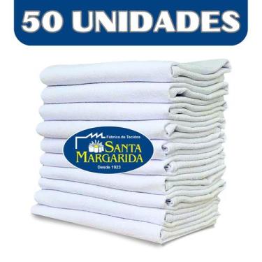 Imagem de  Kit 50 Panos Prato Grande Branco Liso Santa Margarida SM08