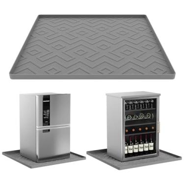 Imagem de EWX Mini tapete de geladeira 61 cm x 61 cm x 1 cm - antiderrapante, à prova de derramamento, prevenção de gotejamento | Ideal para geladeiras, máquinas de lavar, secadoras, refrigeradores de vinho e