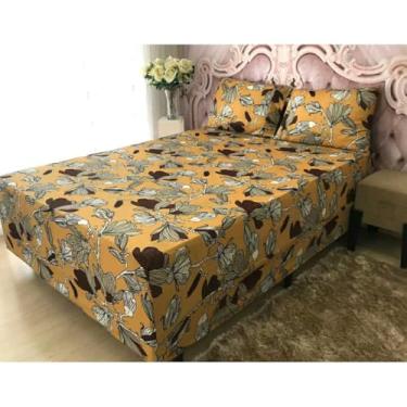 Imagem de Capa Luva Casal,Solteiro,Queen,KING Conjugado Box Malha Gel Estampado(FLOR BEGE2,King)