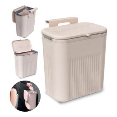 Imagem de Lixeira Suspensa Montada Na Parede 9l Lixo De Cozinha - Arqplast, Rosa