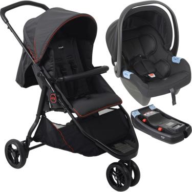Imagem de Carrinho de Bebe Burigotto com Bebe Conforto Base CR3 Gray Red