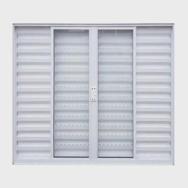 Imagem de Janela de Alumínio de Correr 100x120cm 6 Folhas com Vidro Liso Soft Plus mgm Branco