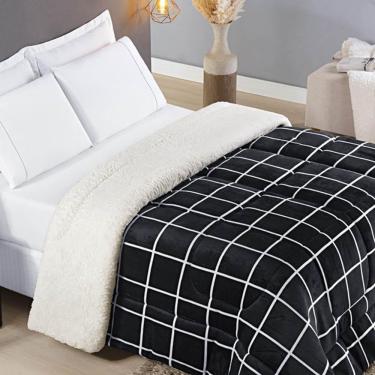 Imagem de Edredom Coberdrom Austim Queen Sherpa E Manta - Preto