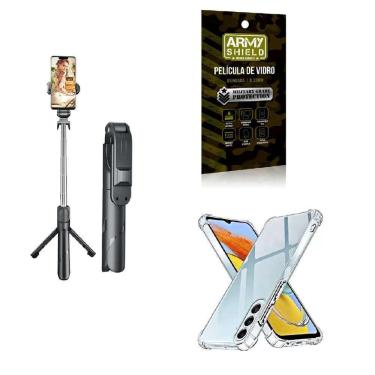 Imagem de Kit Tripé De Selfie + Capinha Samsung M54 + Película 3D