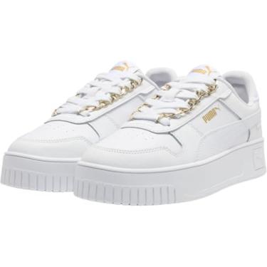 Imagem de PUMA Tênis feminino Carina Street, Ouro branco-branco-metálico, 40