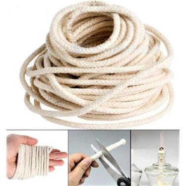 Imagem de Tochas Lampião Pavio De Algodão 8mm Lamparinas Kit 10 Mts - agrog