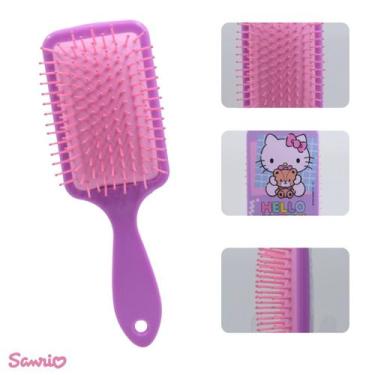 Imagem de Escova Cabelo Lilás Quadrada Almofadada Hello Kitty Sanrio