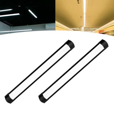 Imagem de Kit 2 Luminária Tubular Sobrepor Led Linear Preto 60cm 20w (Branco Frio)