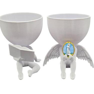 Imagem de Kit Decoração Nossa Senhora de Fatima Anjinho + Lendo Biblia - Point d