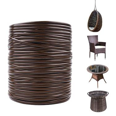 Imagem de FAMMOM Material De Reparo Vime, Tecelagem Vime Sintético Plano, Plástico Para Tricô E Cadeiras, Mesas, Cestos Armazenamento, Etc. (Gradiente Café A)