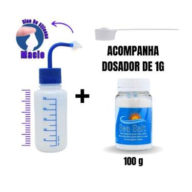Imagem de Kit Lavagem Nasal Garrafinha 250ml + Sal S/ Iodo 100g - Ecommerce Farm