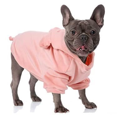 Imagem de Suéter de cachorro, moletom com estampa de porco de estimação para cães pequenos, gatos, jaqueta com capuz para primavera, inverno e outono, roupas quentes de buldogue francês, colete de cachorro fofo
