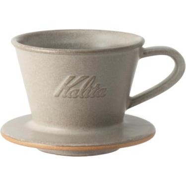Imagem de Carita Kalita Coffee Dripper Mino Ware cerâmica de alta retenção de calor para 1 a 2 pessoas, DACHI & KalitaMI 155, bege areia, #01101, série Wave, feito no Japão, equipamento de gotejamento, para uma