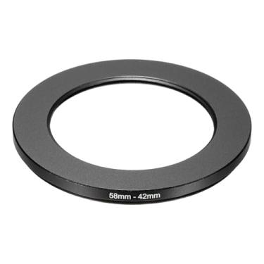 Imagem de PATIKIL Adaptador de anel descendente de 58 mm a 42 mm, anéis de filtro para lente de câmera filtros de anel de metal digital para lentes ND IR DSLR, preto