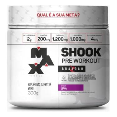 Imagem de Pré Treino Shook Rafael Brandão Brandao 300g Maxtitanium (300g, Uva)