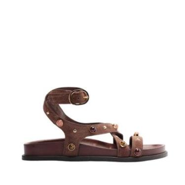 Imagem de Sandália Papete Camurça Pedras Lançamento Arezzo Cor:;Tamanho:37-Feminino