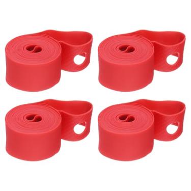 Imagem de HARFINGTON 4 tiras de aro de bicicleta 69,8 cm x 20 mm PVC forro de pneu de bicicleta fita de aro de roda de bicicleta fita de tubo interno protetor de almofada de proteção anti-arranhões para Road