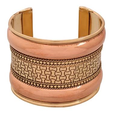 Imagem de Pulseira Touchstone larga com design elegante, ideal para mulheres e homens, feita à mão, estilo Bollywood indiano., Sem Pedra Preciosa