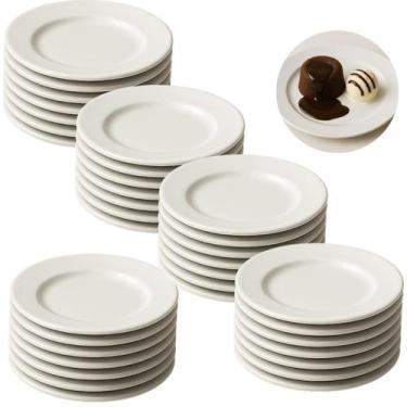 Imagem de Kit 36 Prato De Sobremesa Em Melamina 18cm Branco Raso - STORE SHARK