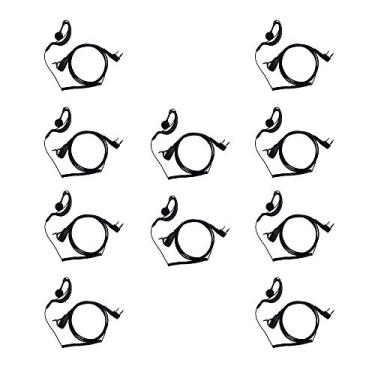 Imagem de Klykon Fone de ouvido para rádio bidirecional Kenwood, fone de ouvido em forma de G de 2 pinos com microfone Ptt compatível com Walkie Talkie Baofeng UV-5R BF-888S UV-82 Kenwood, pacote com 10