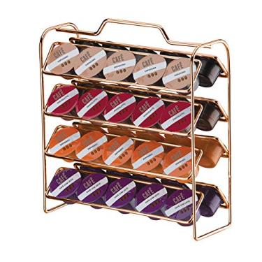 Imagem de Organizador p/cápsulas de café compatível c/ 3 corações rose gold - Linha Caffè - Future