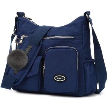 Imagem de Bolsa tiracolo SUKRY Nylon para mulheres impermeável azul escuro
