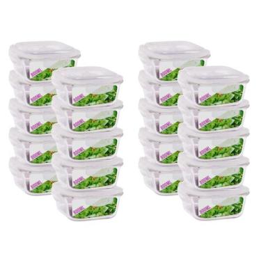 Imagem de Pote Vidro Hermético Marmita Mantimento Tampa 800ml 20 Unidade - QUALI