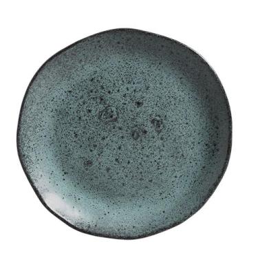 Imagem de Prato Raso de Cerâmica Orgânico Azul Petroleum Porto Brasil Stoneware 