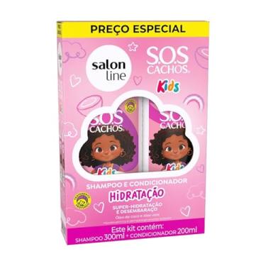Imagem de Salon Line, Kit Shampoo e Condicionador, S.O.S Cachos Kids, Hidratação, Vegano - Para Cabelos Ondulados, Cacheados e Crespos, 2 Unidades