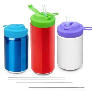 Imagem de Pacote com 3 tampas de lata de refrigerante com palha, tampas de silicone para latas de refrigerante, utilizáveis para servir como padrão para bebidas enlatadas, cerveja, suco, seltzer.