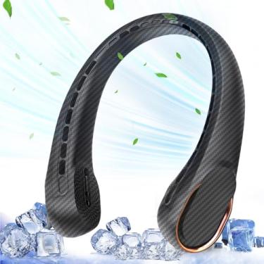 Imagem de Ventilador de pescoço ASNUG, ventilador de pescoço sem lâmina, ventilador pessoal recarregável de 4000 mAh, ventilador de 360° mãos livres, 3 velocidades ajustáveis, resfriamento mais rápido, ultra