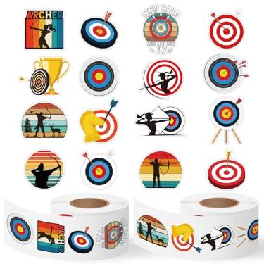 Imagem de BkeeCten Rolo De Adesivos Infantis Para Arco E Flecha - 1000 Peças (2 Rolos) Lembrancinhas Fofas Festa Infantil, Adolescentes, Esporte, Autoadesivo, Vinil À Prova D'Água, Livro, Garrafa Álbum Recort