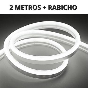 Imagem de KIT 1 a 10 Metros Mangueira Fita LED Neon Flex Branco Frio 6500K + Rab