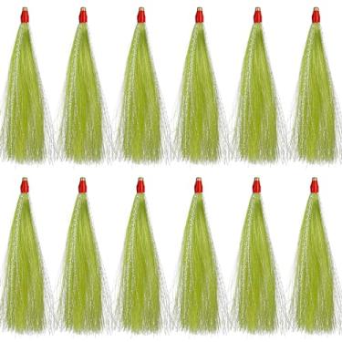 Imagem de Teasers Bucktail de pesca, 12 peças, iscas de pesca em água salgada, plataforma de linguado, para linguado de bacalhau, robalo, 3 cores