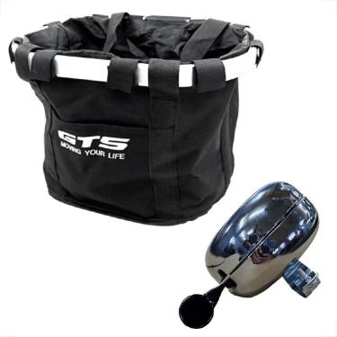 Imagem de Cesta Cestinha Dianteira Tecido Bike Removível Engate Rápido Passeio Pet Compras GTS Aro 26 29