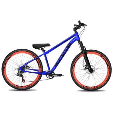 Imagem de Bicicleta Aro 26 KOG 1x7 Freeride – Bike para Grau, Freeride Urbano, Suspensão 80mm, Freios a Disco, 7 Velocidades, Azul Cobalto, Adesivo Preto,Vmaxx Laranja