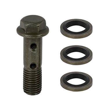 Imagem de F FIERCE CYCLE Conjunto adaptador de linha de combustível de parafuso banjo de comprimento M10 x 1,25 mm 42 mm para cilindro mestre de freio de motocicleta