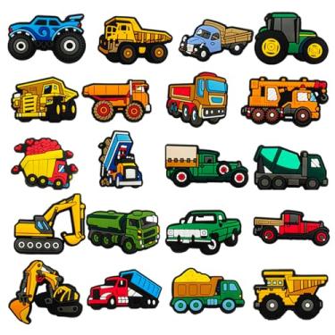 Imagem de Felvjiaa 20 peças de sapatos de caminhão, carros, pingentes de PVC, decoração de joias, acessórios de tamancos para crianças, meninos, meninas, lembrancinhas de festa Resina