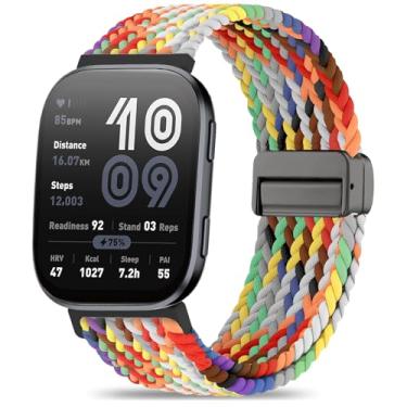 Imagem de Oanux Pulseira de relógio de nylon trançado magnética de 22 mm, compatível com Amazfit Bip 6/Amazfit Bip 5, pulseira esportiva macia respirável para Amazfit Helio e GTR 4/3 Pro/3/2/2e/47 mm masculino