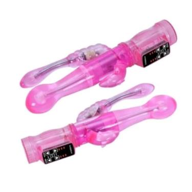 Imagem de Vibrador Golfinho Duplo Estimulo 6 Modos De Vibrações Brinquedo Sexual Estimulador Ponto G e Clitóris [PINK]