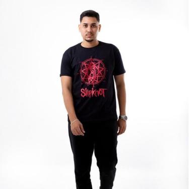 Imagem de Camiseta Slipknot Pentagrama Camisa Banda Rock Estampada Básica - Glev