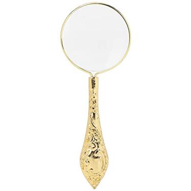 Imagem de Cunyuer Lupa pequena, lupa portátil para leitura, lupa de metal vintage de 5 x 4 cm para leitura, inspeção, coleta de selos para crianças