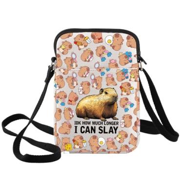 Imagem de BWWKTOP Capivara Bolsa tiracolo Capivara Amante Presente Capivara Sling Bag Capivara Zookeepers Merch, Capybara Xk-b